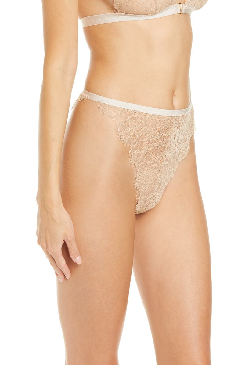 SUZY BLACK Dylan Light Floral Lace G-String Thong, Alternate, color, 