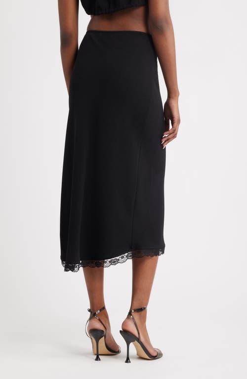 Bella Venice Rose Embroidered Midi Skirt In Black