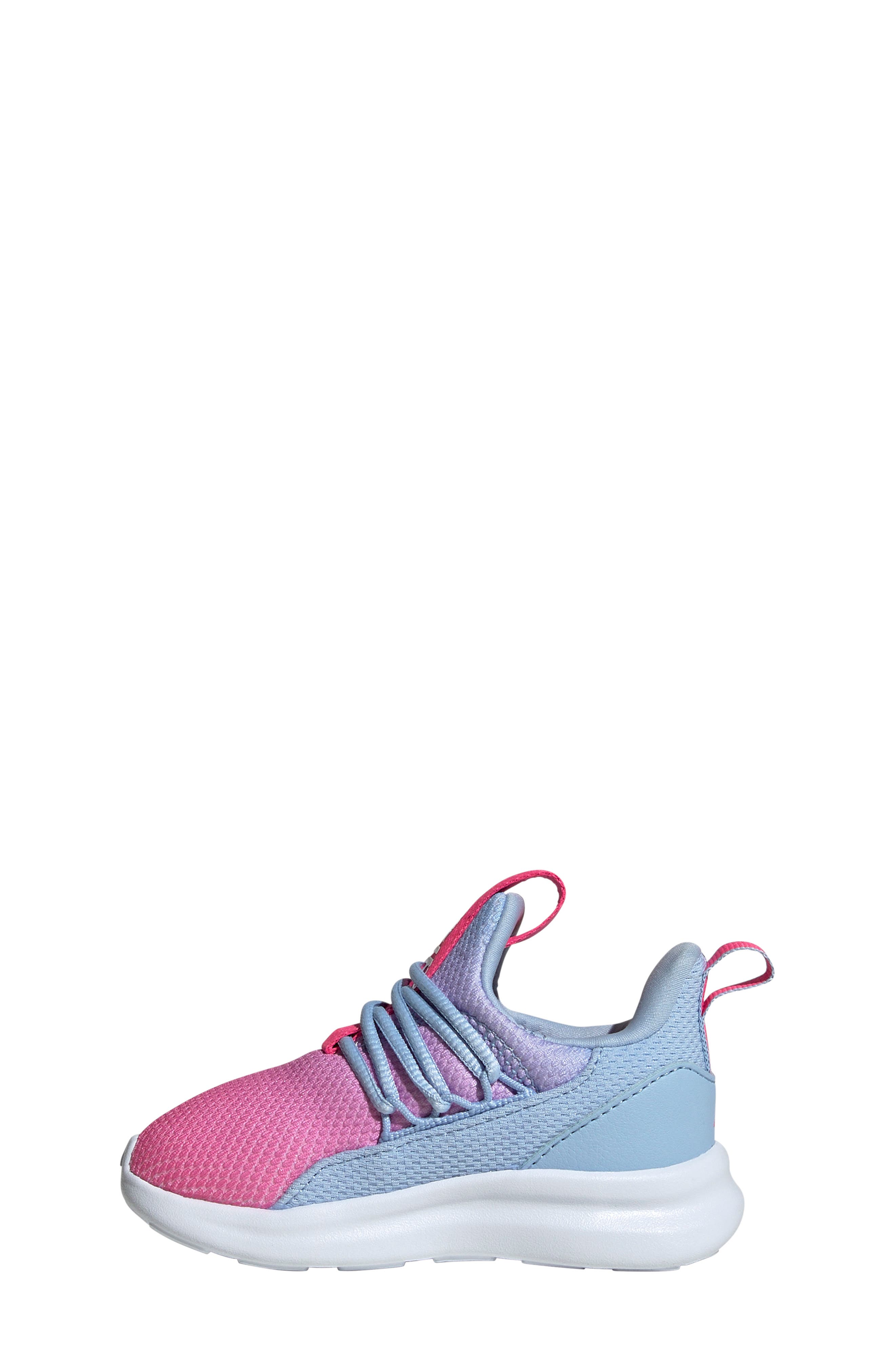 adidas Kids' Lite Racer Adapt 7.0 Sneaker, Alternate, color, Blue/ Lucid Pink/ White