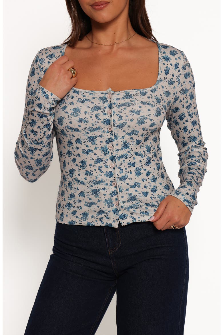 Keanu Floral Long Sleeve, Main, color, BLUE FLORAL