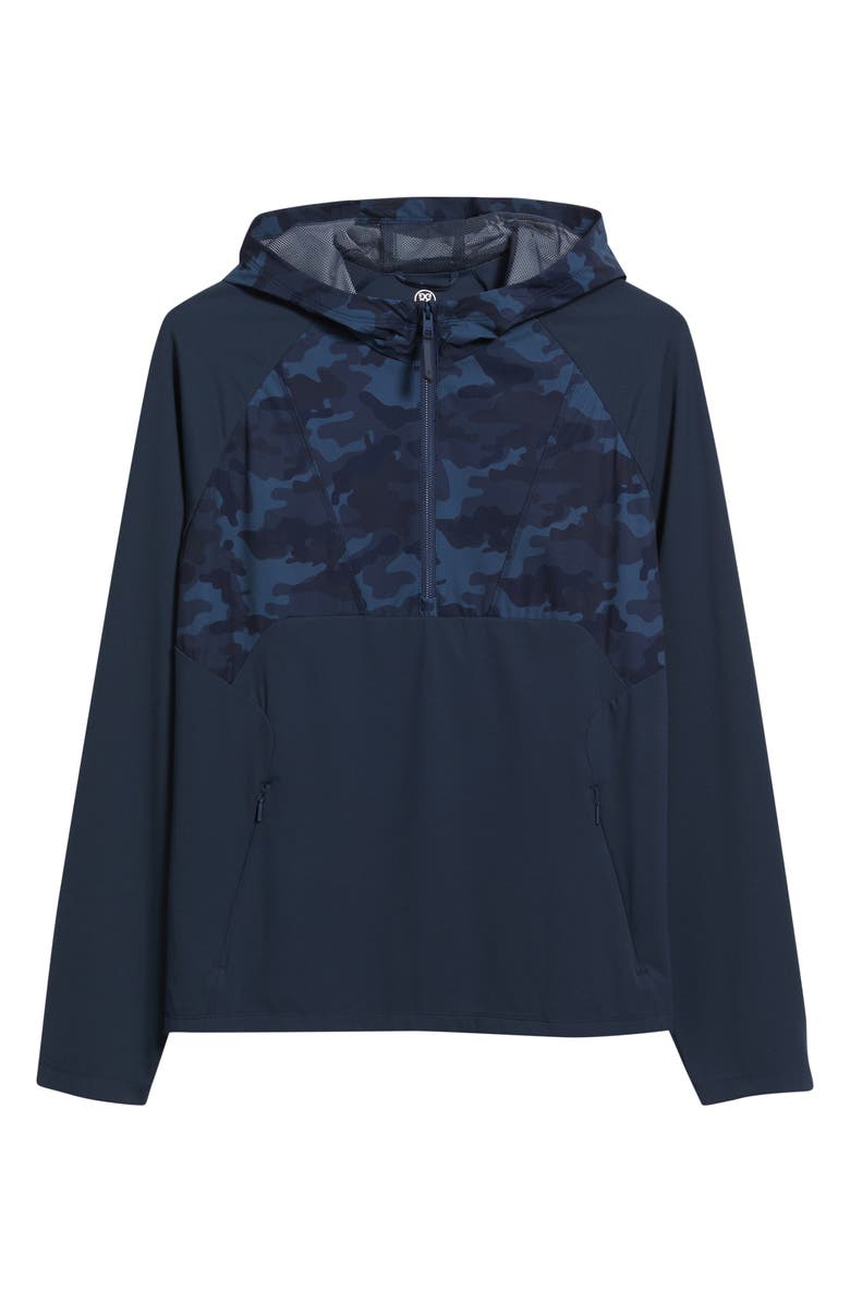 G/FORE Hybrid Quarter Zip Hoodie, Alternate, color, Twilight Camo