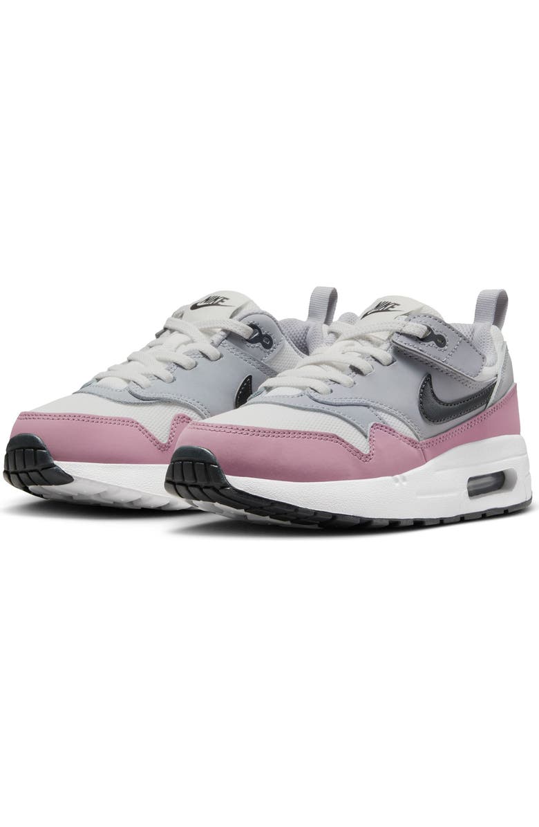 Nike Kids' Air Max 1 EasyOn Sneaker, Main, color, White/ Dark Grey/ Wolf Grey