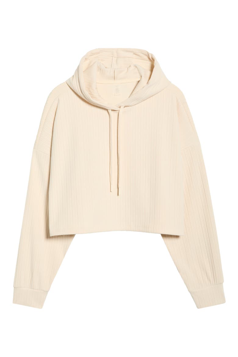 Breathe Easy Rib Crop Hoodie, Alternate, color, IVORY