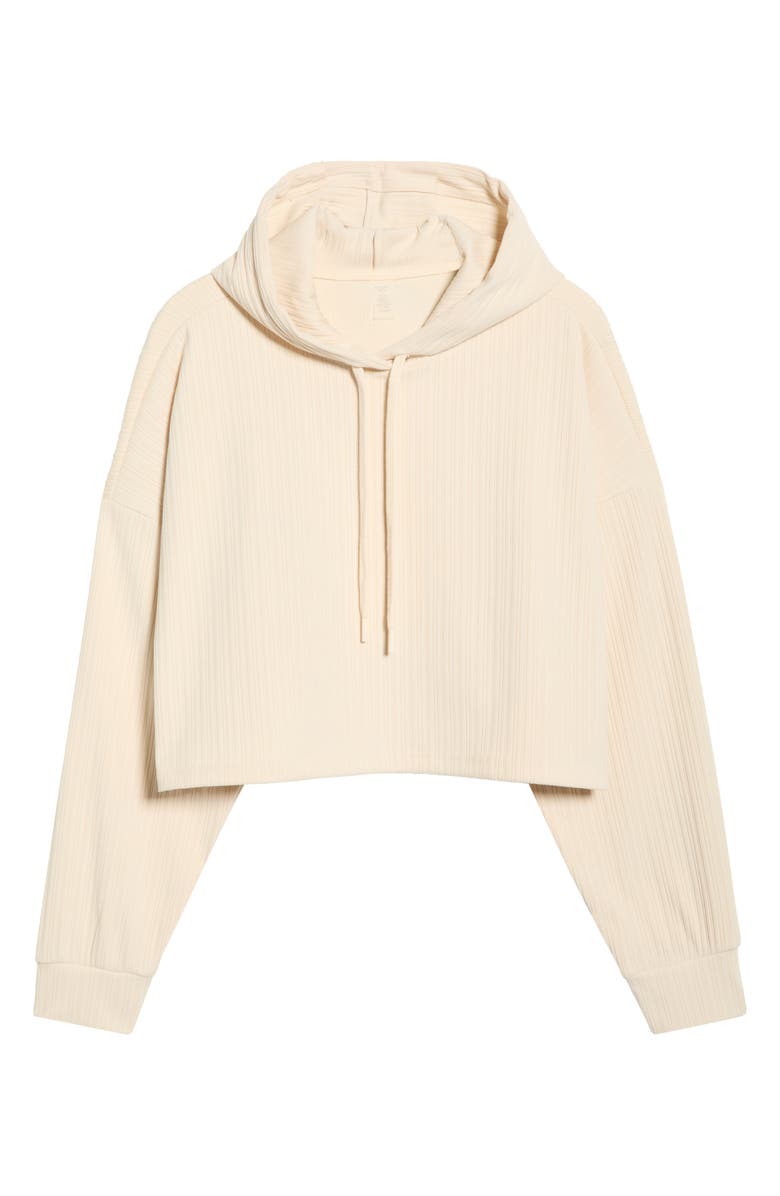 Beyond Yoga Breathe Easy Rib Crop Hoodie, Alternate, color, Ivory