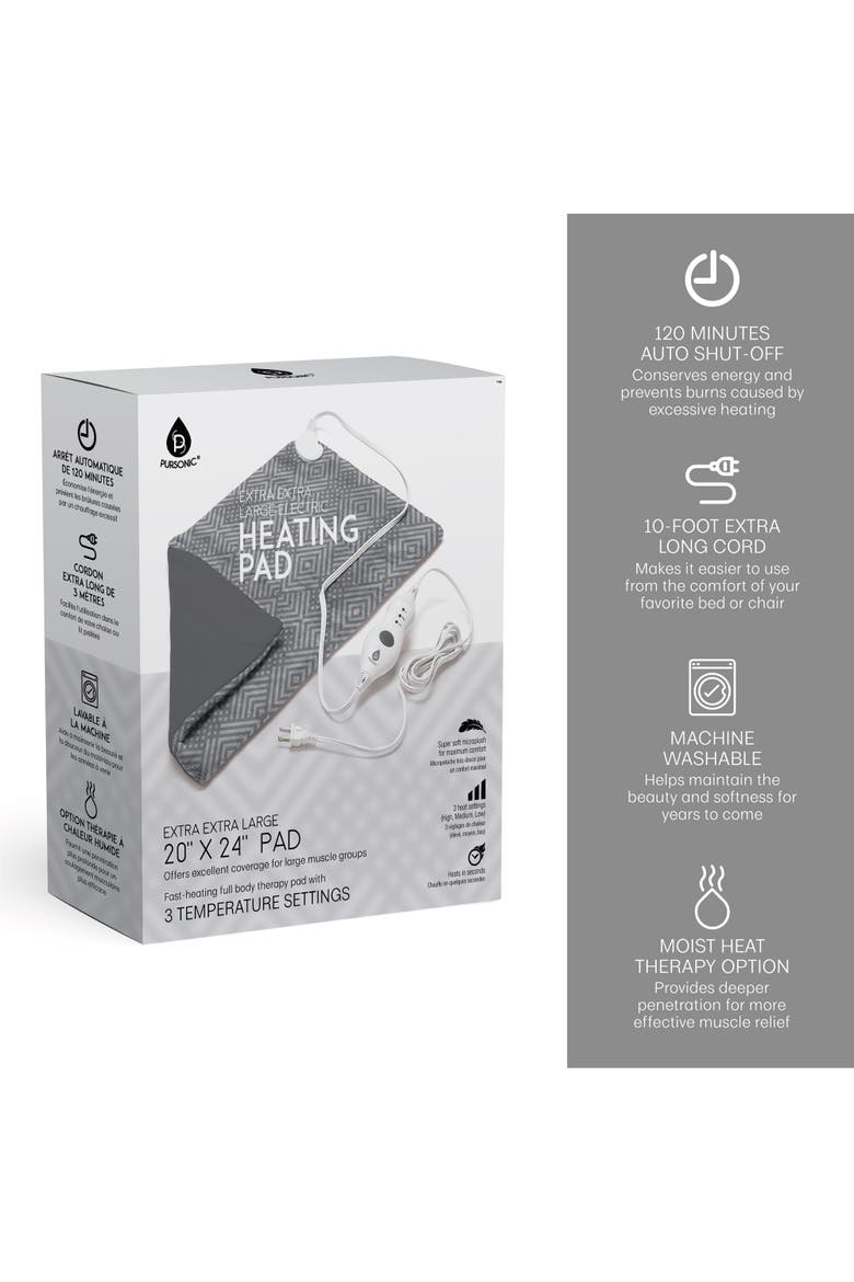 Extra Extra Large Electric Heating Pad, Alternate, color, Grey