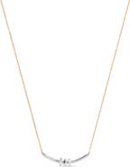 Ana Luisa Solid Yellow Gold - Diamond Links Bar Necklace