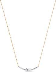 Ana Luisa Solid Yellow Gold - Diamond Links Bar Necklace