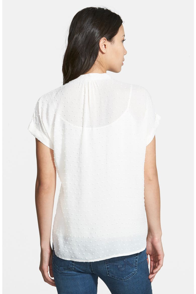 Textured Short Sleeve Peasant Top, Alternate, color, IVORY