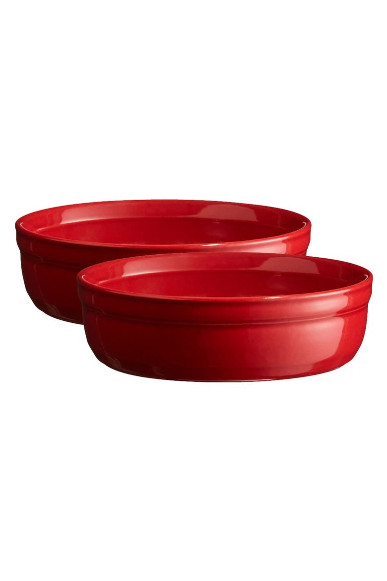 Made in France 8.5 oz Creme Brulee, Set of 2, 5" by 1.5", Main, color, Burgundy