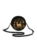 Fable England Aurora Fawn Embroidered Black Circle Bag