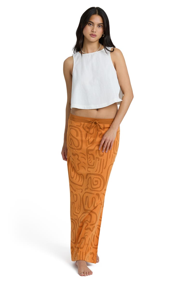 Embers Drawstring Maxi Skirt, Alternate, color, TANGERINE