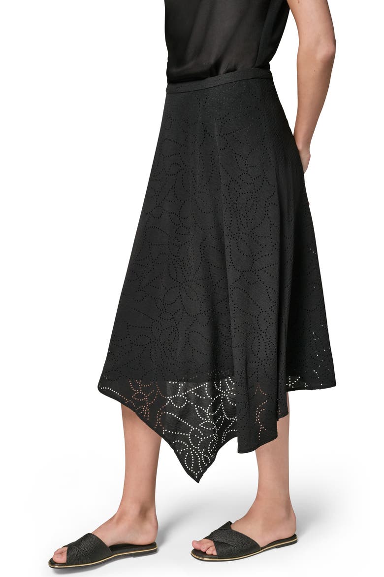 Lasercut Handkerchief Hem Skirt, Alternate, color, BLACK