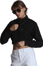 Members Only Women
s Mini Cropped Racer Jacket