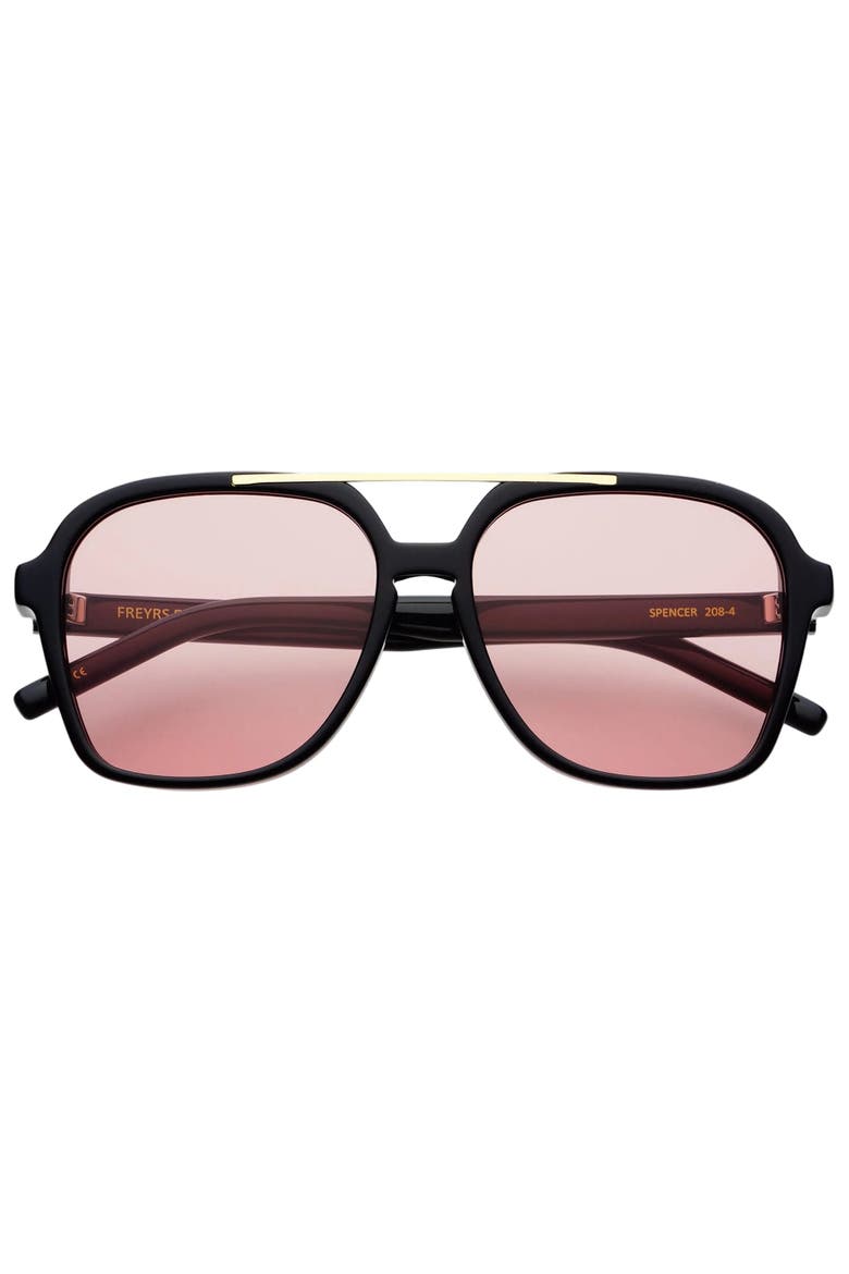 Spencer Aviator Sunglasses, Main, color, Rose