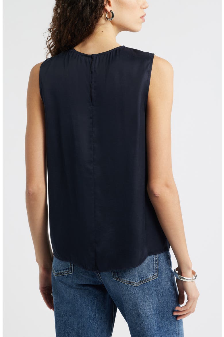 Satin Scoop Neck Tank, Alternate, color, NAVY NIGHT