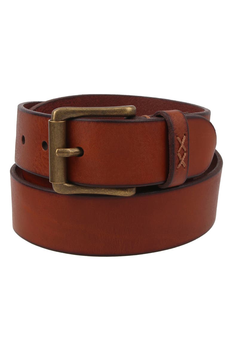 Frye Flat Panel Leather Belt, Main, color,