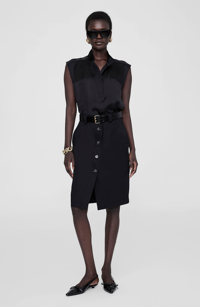 ANINE BING Zaire Mini Skirt, Main, color, Black