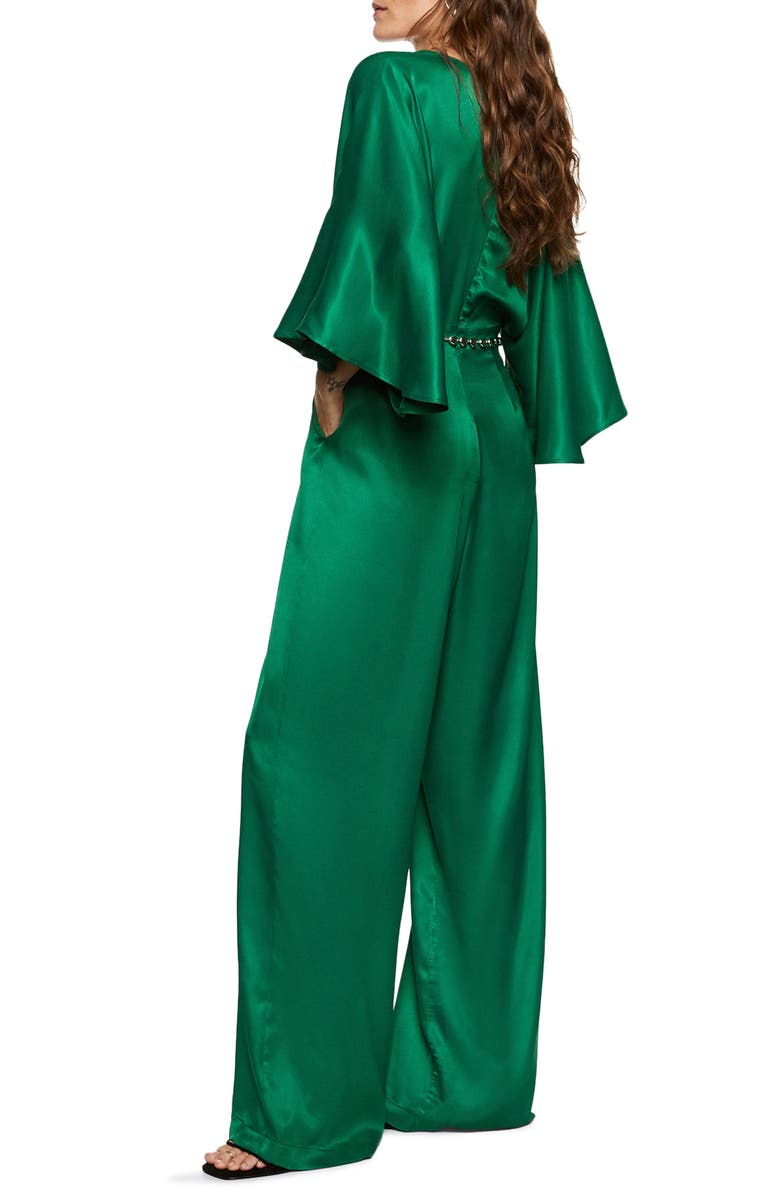 MANGO Wide Leg Satin Jumpsuit, Alternate, color,