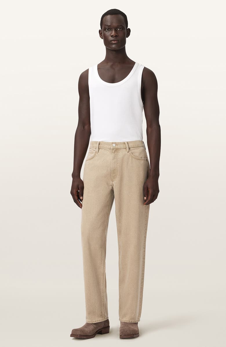 AllSaints Mullen Relaxed Straight Leg Jeans, Alternate, color, Light Brown