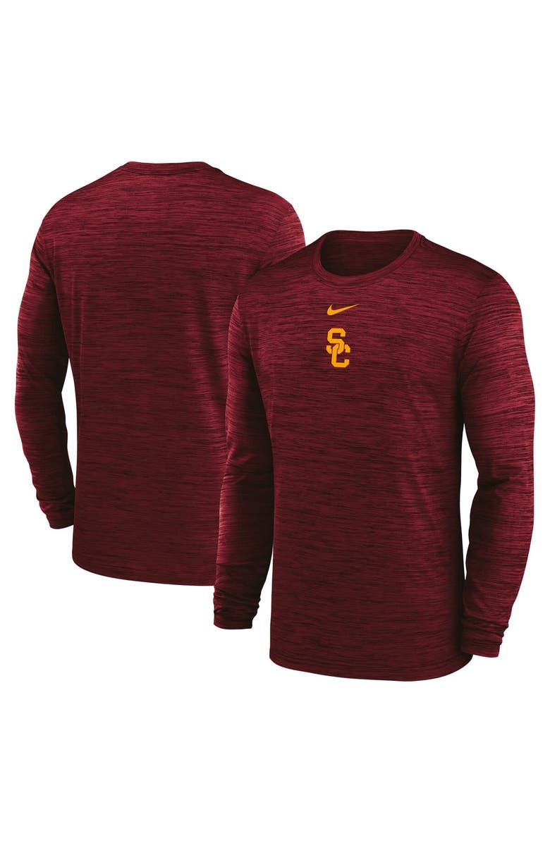 Nike Men's Nike Cardinal USC Trojans 2025 Sideline Velocity Performance Long Sleeve T-Shirt, Alternate, color, 