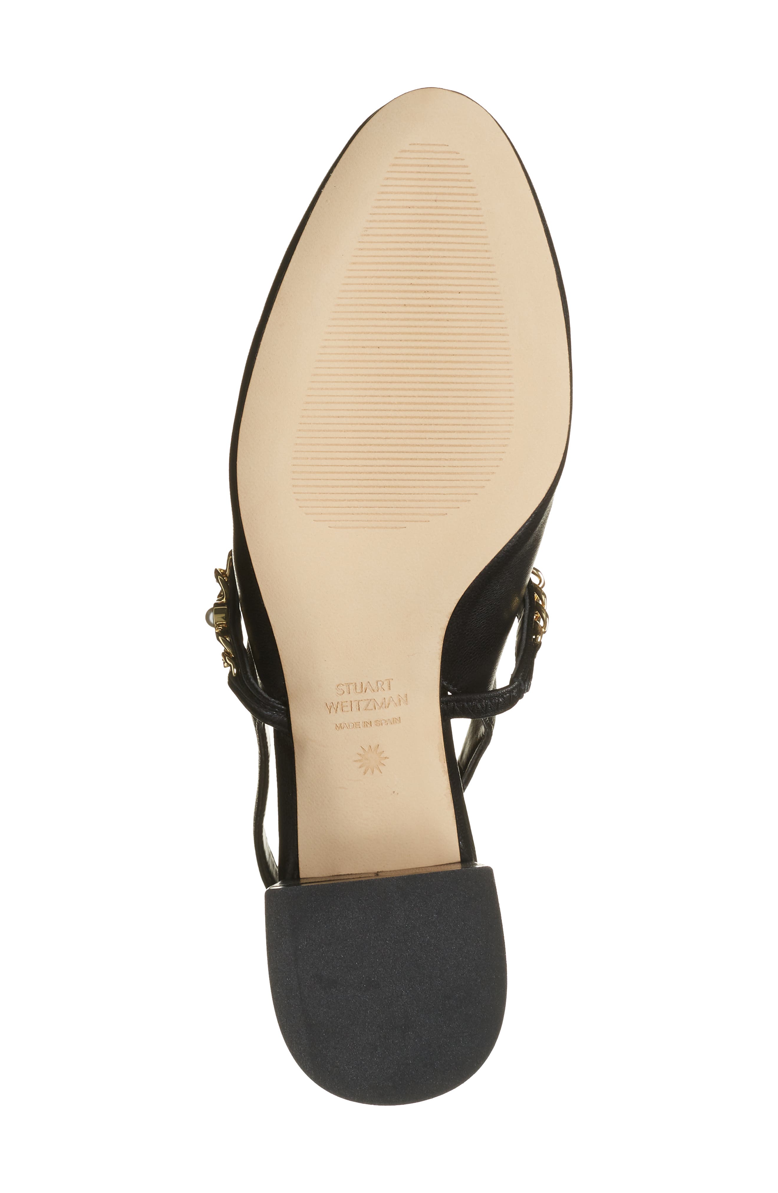 Stuart Weitzman Pearl Chain Slingback Strap, Alternate, color, Black
