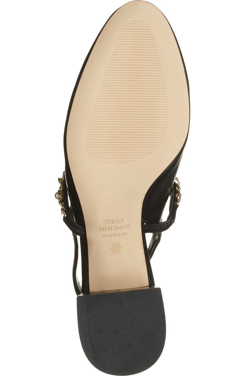 Stuart Weitzman Pearl Chain Slingback Strap, Alternate, color, Black