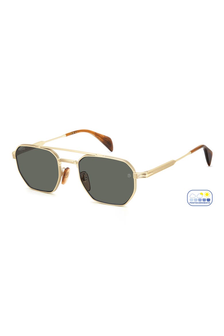 52mm Navigator Sunglasses, Alternate, color, GOLD BROWN HORN/ GRN FT AR