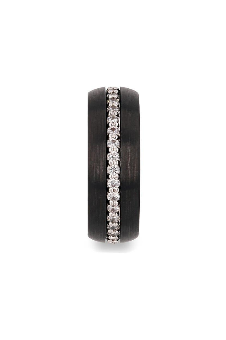 Tsar Tungsten Carbide Domed Ring, Alternate, color, Black