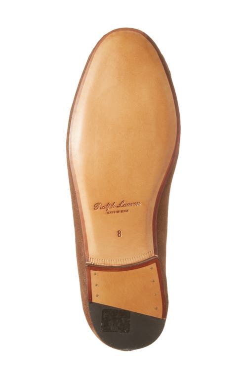 Ralph Lauren Purple Label Collins Suede Penny Loafer In Chesnut Brown