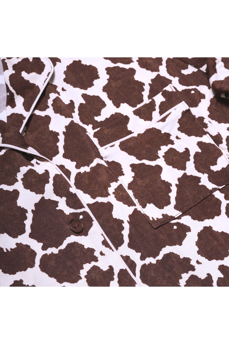 Cowgirl Long Pajama Set, Alternate, color, Dark Brown, White