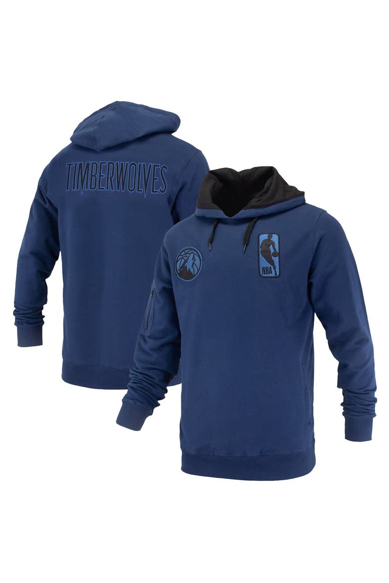 Unisex FISLL Navy Minnesota Timberwolves Logoman Shadow Collection Pullover Hoodie, Alternate, color, Navy