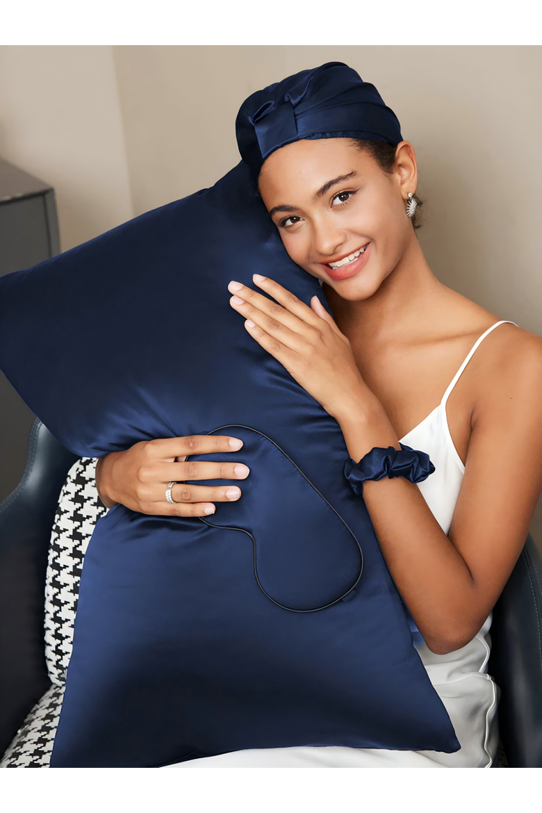 4-Piece Mulberry Silk Set, Alternate, color, Dark Blue