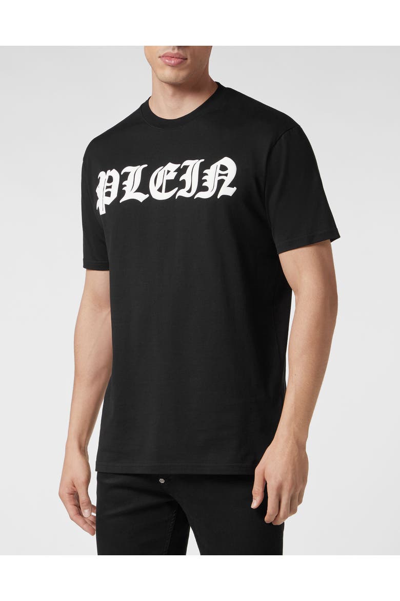 T-Shirt Round Neck Gothic Plein Men, Main, color, black