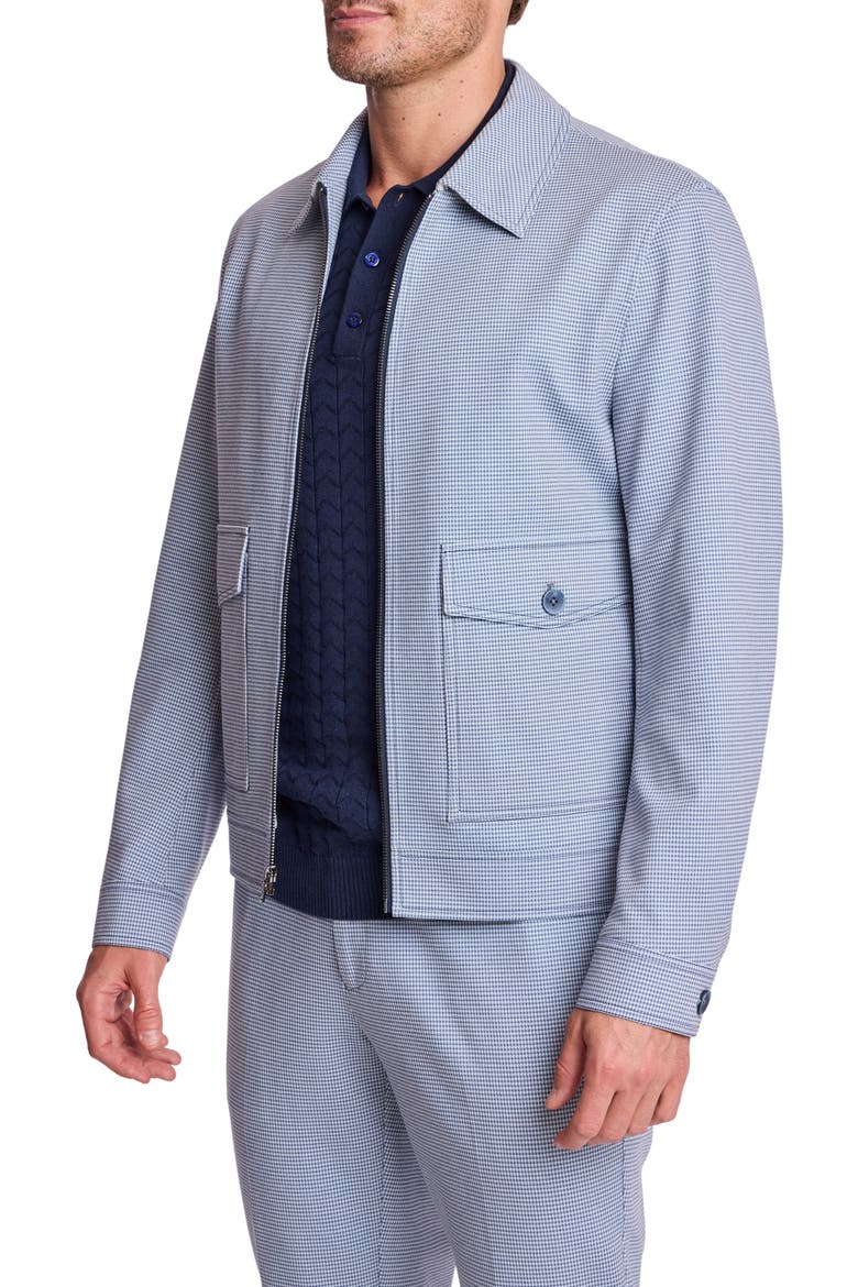 Milo Slim Fit Zip Jacket, Alternate, color, NAVY KNIT HOUNDSTOOTH