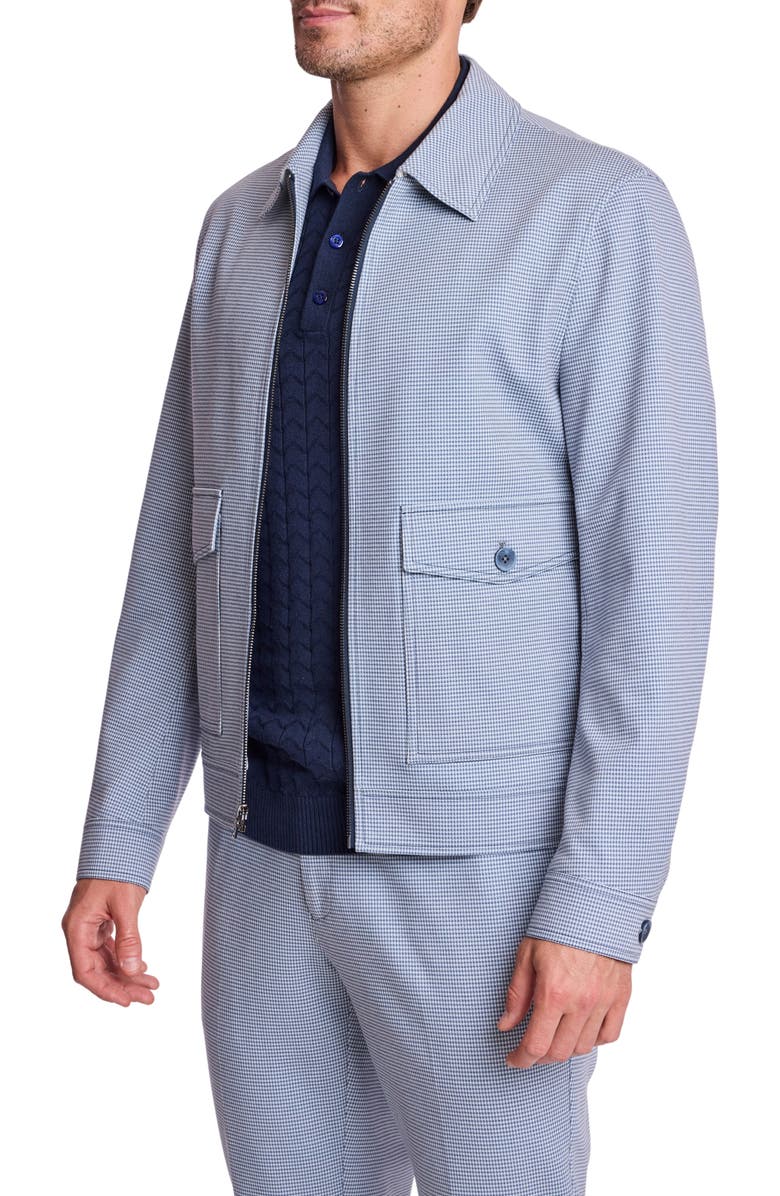 PAISLEY & GRAY Milo Slim Fit Zip Jacket, Alternate, color, Navy Knit Houndstooth