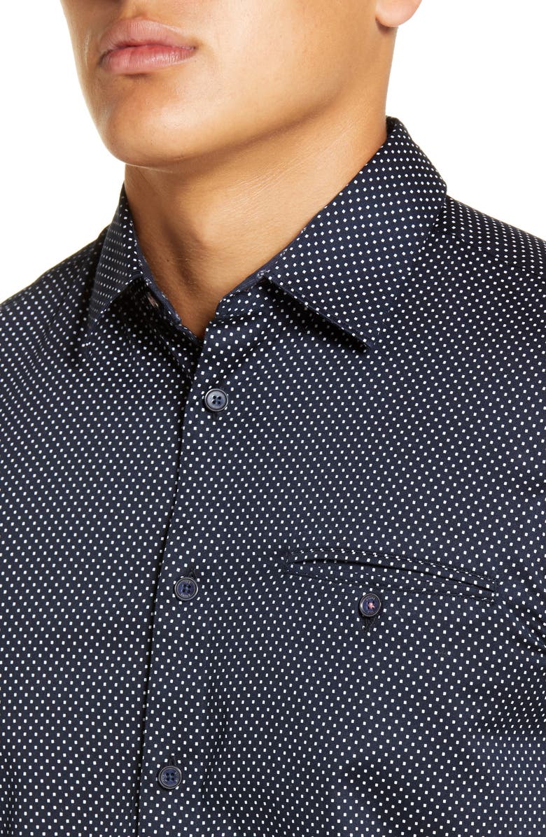 Ted Baker London Oatshor Slim Fit Short Sleeve Button-Up Shirt, Alternate, color, 