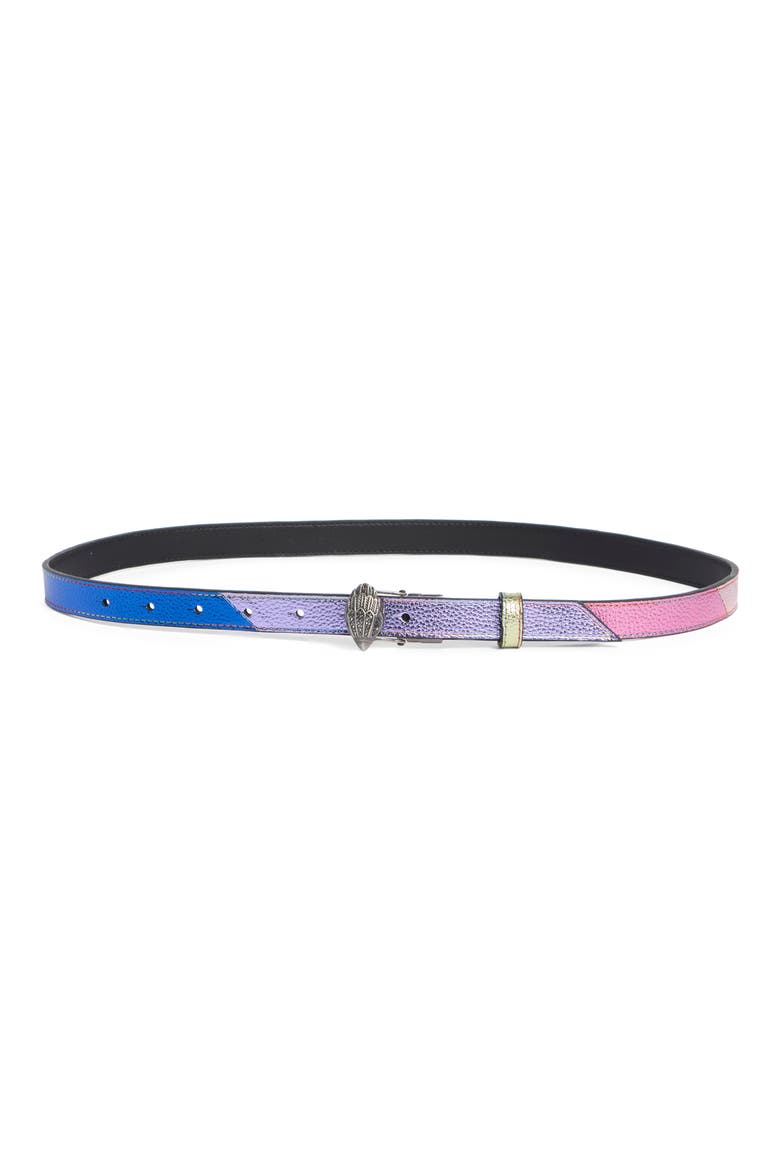 Reversible Leather Belt, Main, color, PASTEL RAINBOW
