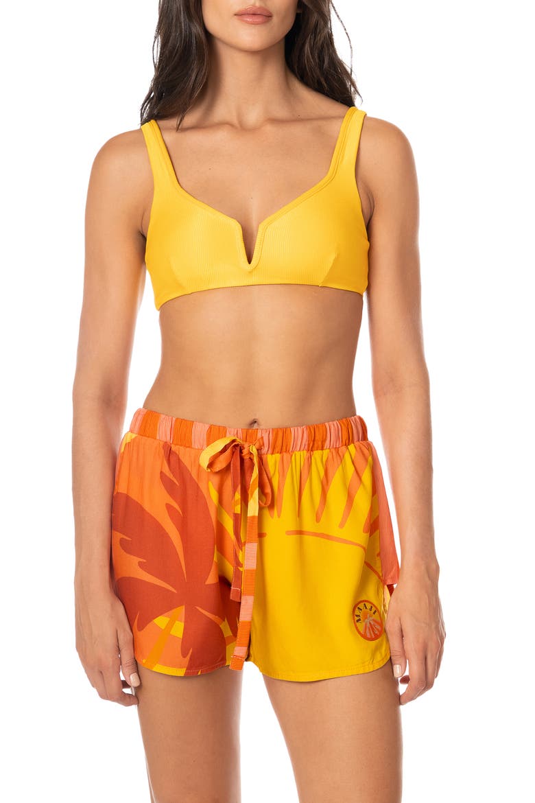 Instintc Print Ryto Cover-Up Shorts, Alternate, color, OPEN ORANGE