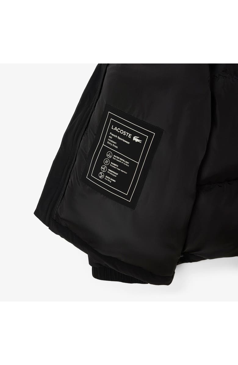 Lacoste Water Repellent Down Puffer Jacket, Alternate, color, 031 Black