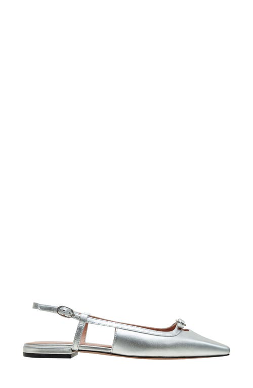 Linea Paolo Cassidy Pointed Toe Slingback Flat In Silver