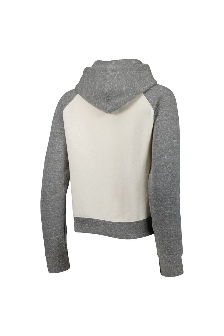 Women's Pressbox Cream/Heather Gray Florida Gators Cody Tri-Bend Raglan Pullover Hoodie, Alternate, color, White