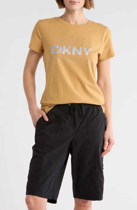 DKNY Rhinestone Glitter Logo T-Shirt