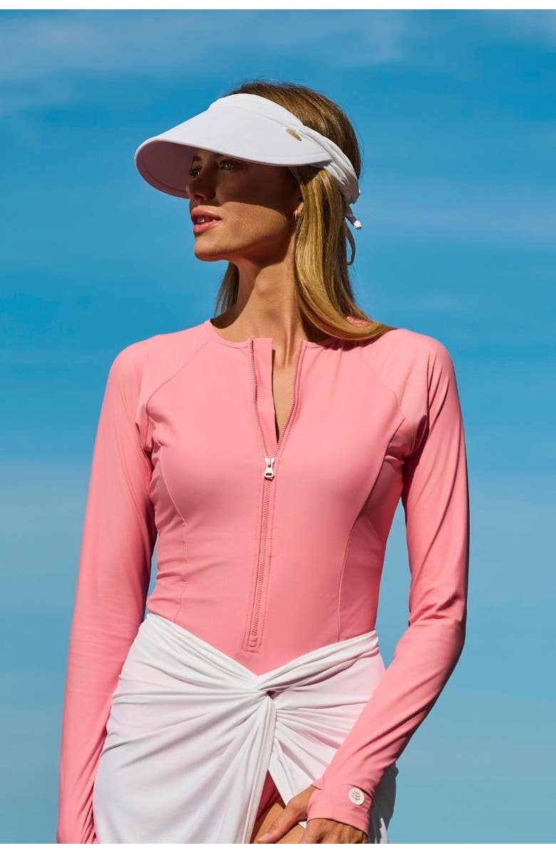 Coolibar Women's Exuma Swim Visor, UPF 50+ Sun Protection, Alternate, color, White