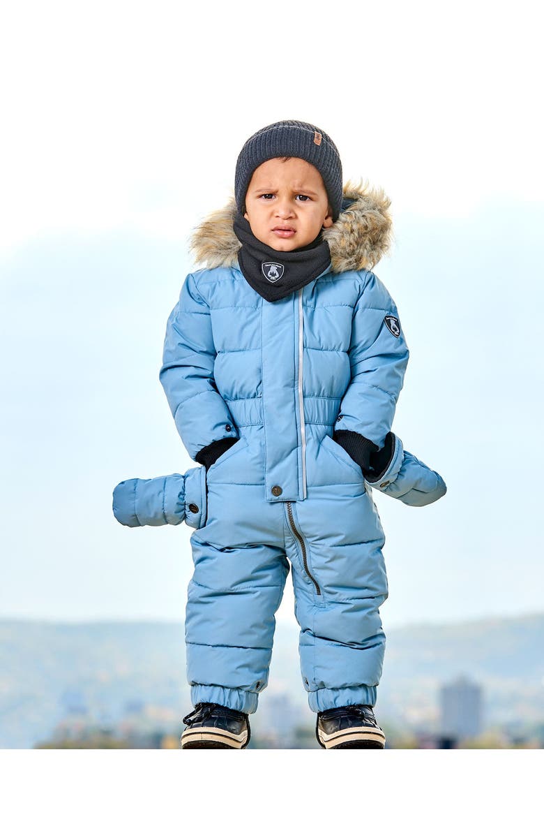 Baby Boy's One Piece Baby Snowsuit Ash Blue, Alternate, color, Citadel