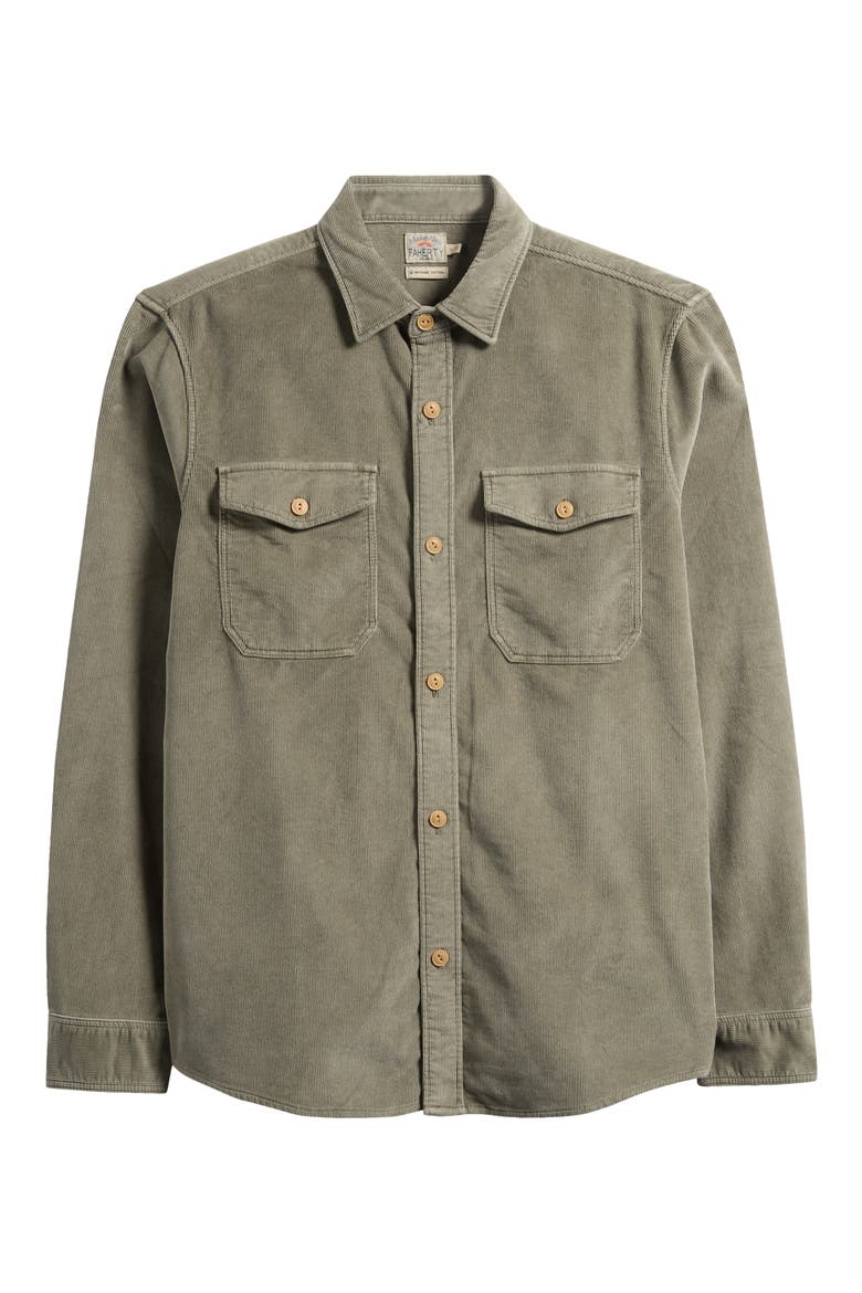 Cotton Stretch Corduroy Button-Up Overshirt, Alternate, color, LIGHT PINE