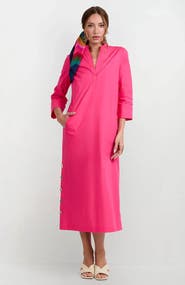Trina Turk Capella Mandarin Collar Maxi Dress