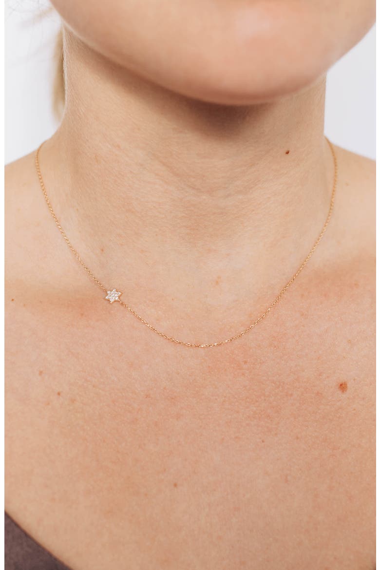Love Letter Diamond Star of David Pendant Necklace, Alternate, color, GOLD / DIAMOND/ 16 IN