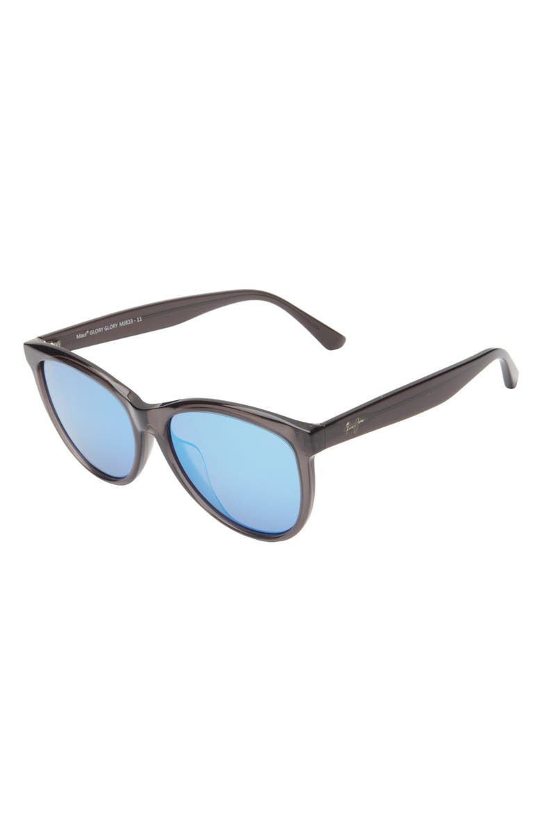 Maui Jim 56mm Core Cat Eye Polarized Sunglasses, Alternate, color, Grey Grey Blue
