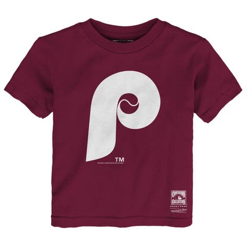 Toddler Mitchell & Ness  Burgundy Philadelphia Phillies Retro Logo T-Shirt
