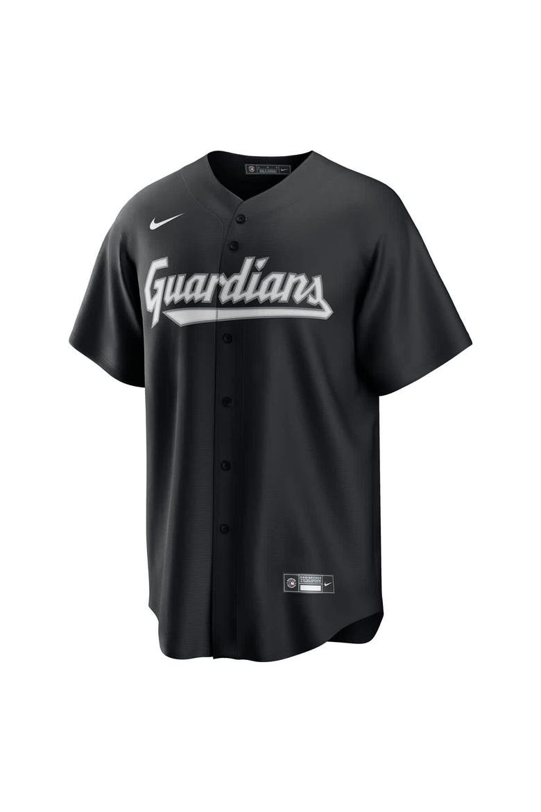 Men's Nike  Black Cleveland Guardians Lights Out Replica Jersey, Alternate, color, Black